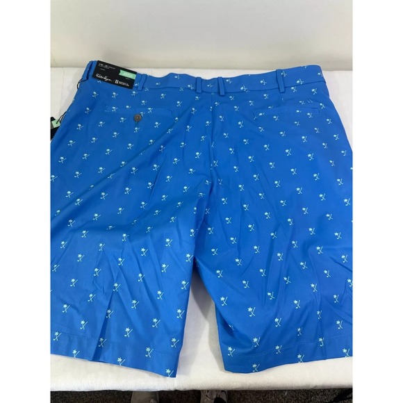 Walter Hagen Perfect 11 Golf Shorts Palm Clubs Print Sea Blue Size 32 New 10" In - Picture 5 of 9